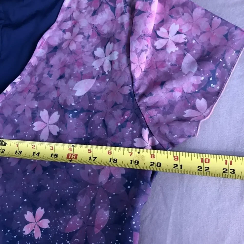Floral Chiffon Maxi Dress Size XL Fairy‎ Botanical Wedding Guest Garden Party